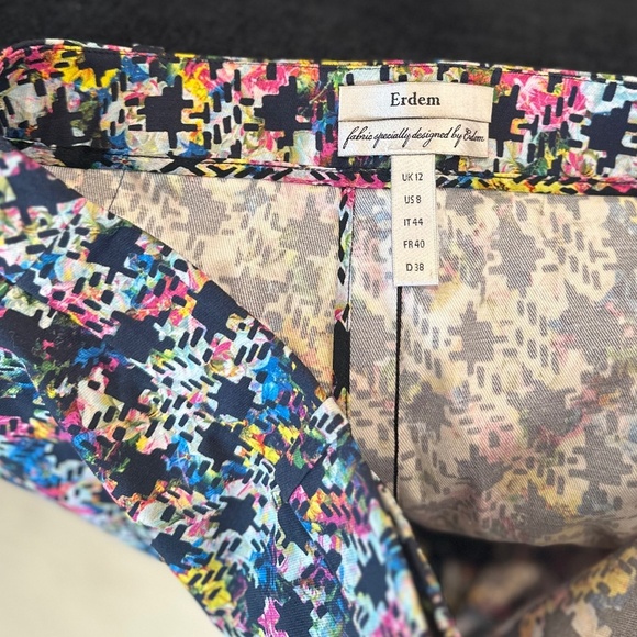 ERDEM straight leg multicolour houndstooth pattern Sidney pants - Size 8. - Picture 11 of 13
